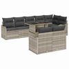 vidaXL Garten-Sofa-Set mit Kissen 9 pcs Hellgrau Poly Rattan