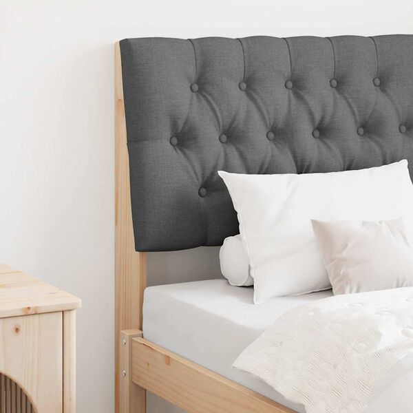 vidaXL Gepolstertes Kopfteil Dunkelgrau 75 cm Massives Kiefernholz