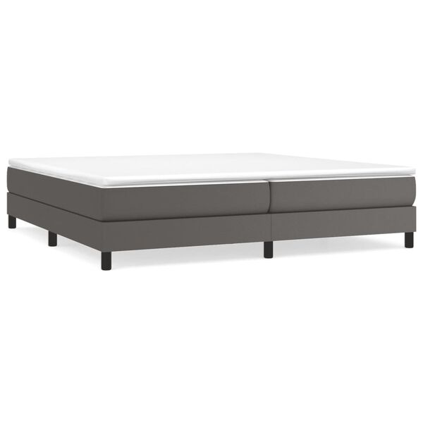 vidaXL Boxspringbett mit Matratze Grau 200x200 cm Kunstleder