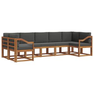 vidaXL Outdoor-Sofagarnitur mit Kissen 7 pcs Natur und Anthrazit