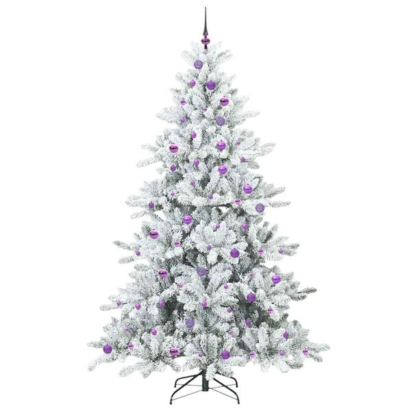 vidaXL K&uuml;nstlicher klappbarer Weihnachtsbaum Wei&szlig; 240 cm PVC und Stahl