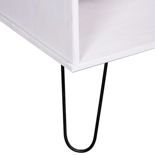 vidaXL Couchtisch New York Weiß Massivholz Kiefer