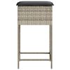 vidaXL Garten-Barhocker mit Kissen 2 Stk. Hellgrau Poly Rattan