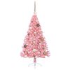 vidaXL K&uuml;nstlicher vorbeleuchteter Weihnachtsbaum Rosa 120 cm PVC