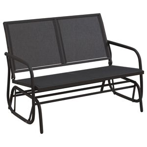 vidaXL Garten-Schaukelbank Schwarz 120,5x76x86,5 cm Textilen & Stahl