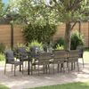 vidaXL Garten Essgruppe mit Kissen 9 pcs Grau Poly-Rattan