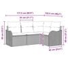 vidaXL Gartensofa-set mit Speicher 4 pcs Hellgrau Poly-Rattan