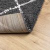 vidaXL Teppich Shaggy Hochflor Modern Schwarz und Creme 240x340 cm