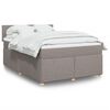 vidaXL Boxspringbett mit Matratze Taupe 140x200 cm Stoff