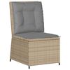 vidaXL 5-tlg. Garten-Lounge-Set mit Kissen Beige Poly Rattan