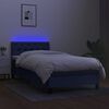 vidaXL Boxspringbett mit Matratze & LED Blau 80x200 cm Stoff