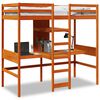 vidaXL Hochbett ohne Matratze Wachsbraun 80x200 cm Massivholz Kiefer