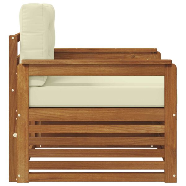 vidaXL Outdoor-Sofagarnitur Massives Akazienholz und Polyester Natur