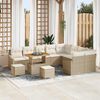 vidaXL Gartensofa-set mit Kissen 12 pcs Beige Poly-Rattan