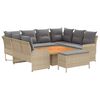 vidaXL M&ouml;belsets mit Kissen 7 pcs Beige und Hellgrau PE-Rattan