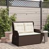 vidaXL Gartenbank mit Kissen Braun Poly Rattan