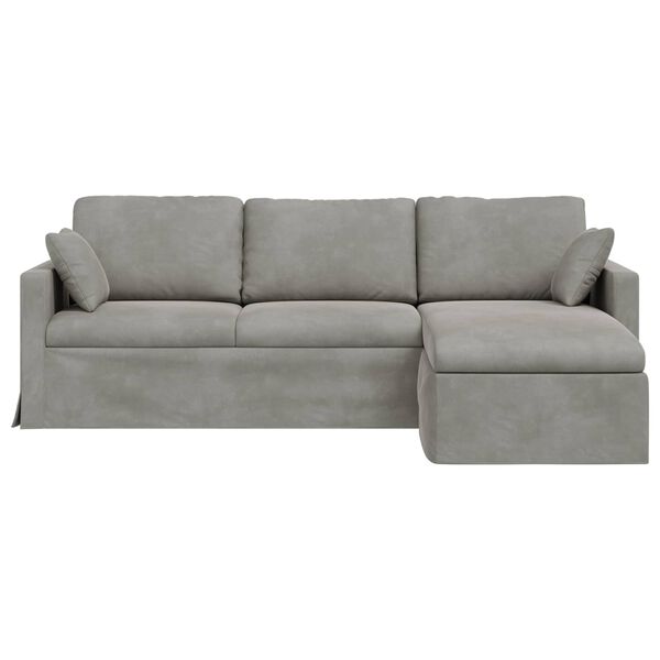 vidaXL Sofa Hellgrau Gesamtabmessungen: 228 x 134 x 80 cm (B x T x H)