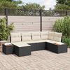 vidaXL Gartensofa-set mit Kissen 6 pcs Schwarz Poly-Rattan
