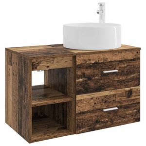 vidaXL Badezimmerm&ouml;bel-Set 2 pcs Altholz Holzwerkstoff