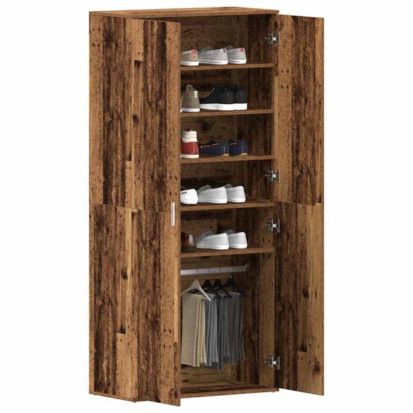 vidaXL Schuhschrank mit Regal Altholz 80 x 39 x 178 cm Holzwerkstoff