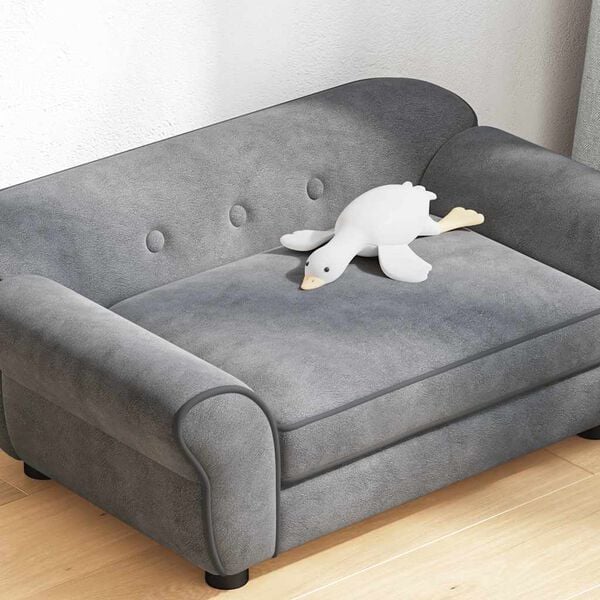 vidaXL Hundesofa Grau 72x45x30 cm Plüsch