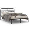 vidaXL Bettgestell mit Kopfteil Metall Schwarz 135x190 cm