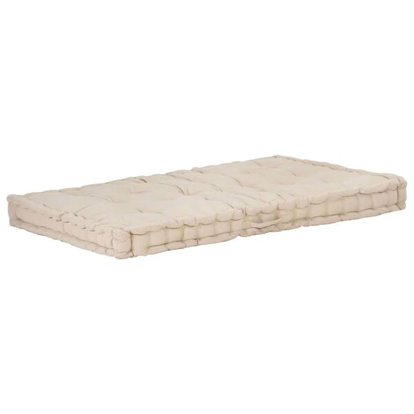 vidaXL Palettenkissen Baumwolle 120&times;80&times;10 cm Beige