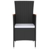 vidaXL 5-tlg. Garten-Essgruppe mit Auflagen Poly Rattan Schwarz