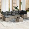 vidaXL Garten-Sofa-Set mit Kissen 8 pcs Hellgrau Poly Rattan