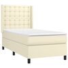 vidaXL Boxspringbett mit Matratze & LED Creme 90x190 cm Kunstleder
