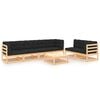 vidaXL 7-tlg. Garten-Lounge-Set mit Kissen Massivholz Kiefer