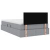 vidaXL Bett mit Stauraum und LED mit LED Hellgrau 120 x 200 cm Stoff