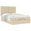 vidaXL Ottoman-Bett mit Matratze Creme 140x190 cm Stoff