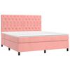 vidaXL Boxspringbett mit Matratze Rosa 160x200 cm Samt