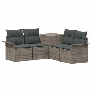 vidaXL Sofa Set 5 stk. Grau und Dunkelgrau Polyrattan und Stahl