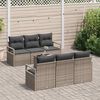 vidaXL Sofa Set mit Kissen 7 pcs Grau Poly Rattan