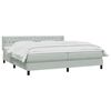 vidaXL Boxspringbett mit Matratze Hellgrau 180x220 cm Samt