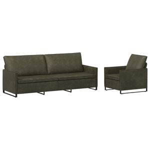 vidaXL Sofa-Set 2 pcs Olivegr&uuml;n Kunstwildleder