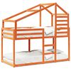 vidaXL Etagenbett mit Dach Wachsbraun 90x200 cm Massivholz Kiefer