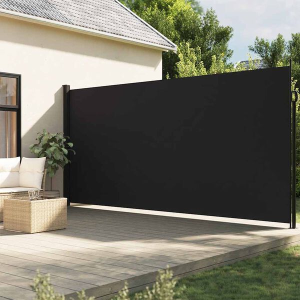 vidaXL Seitenmarkise Ausziehbar Schwarz 200x300 cm