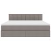 vidaXL Bett mit Stauraum und LED mit Matratze Taupe 160 x 200 cm Stoff