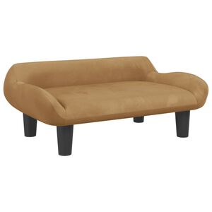 vidaXL Kindersofa Braun 70x40x24 cm Samt