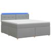 vidaXL Boxspringbett mit Matratze Hellgrau 140 x 200 cm Stoff