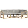 vidaXL Outdoor-Sofagarnitur mit Kissen 4 pcs Wei&szlig; und Hellgrau