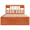 vidaXL Massivholzbett mit Regal ohne Matratze Wachsbraun 150x200 cm