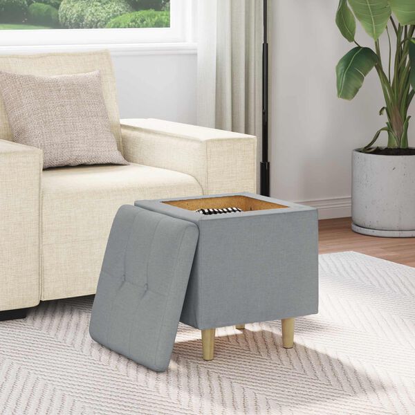 vidaXL Ottoman mit Stauraum Hellgrau 40 x 40 x 45 cm Stoff