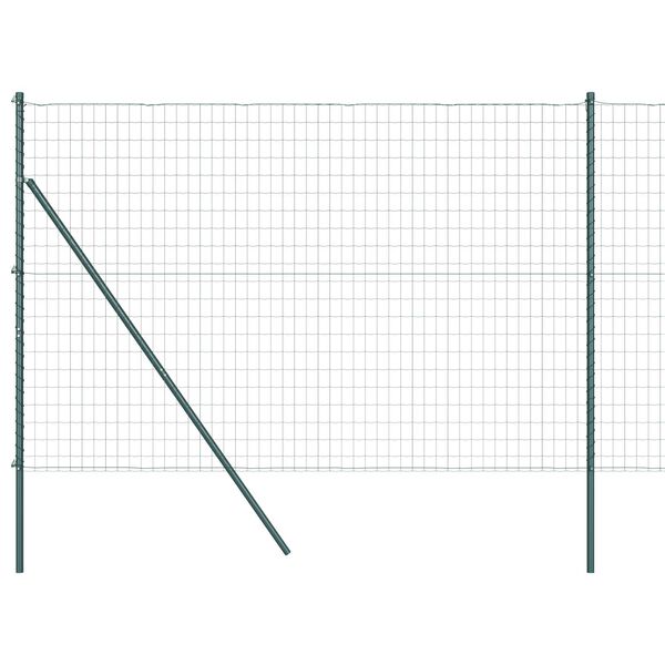 vidaXL Zaun mit Pfosten Gr&uuml;n 1,6 x 10 m Stahl und PVC