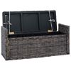 vidaXL Sitzbank mit Stauraum Schwarz gewaschen 110 x 40 x 50 cm Rattan