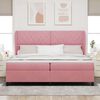vidaXL Boxspringbett mit Matratze Rosa 200 x 200 cm Polyester