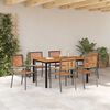 vidaXL Garten Essgruppe 7 pcs Grau und Braun Poly-Rattan